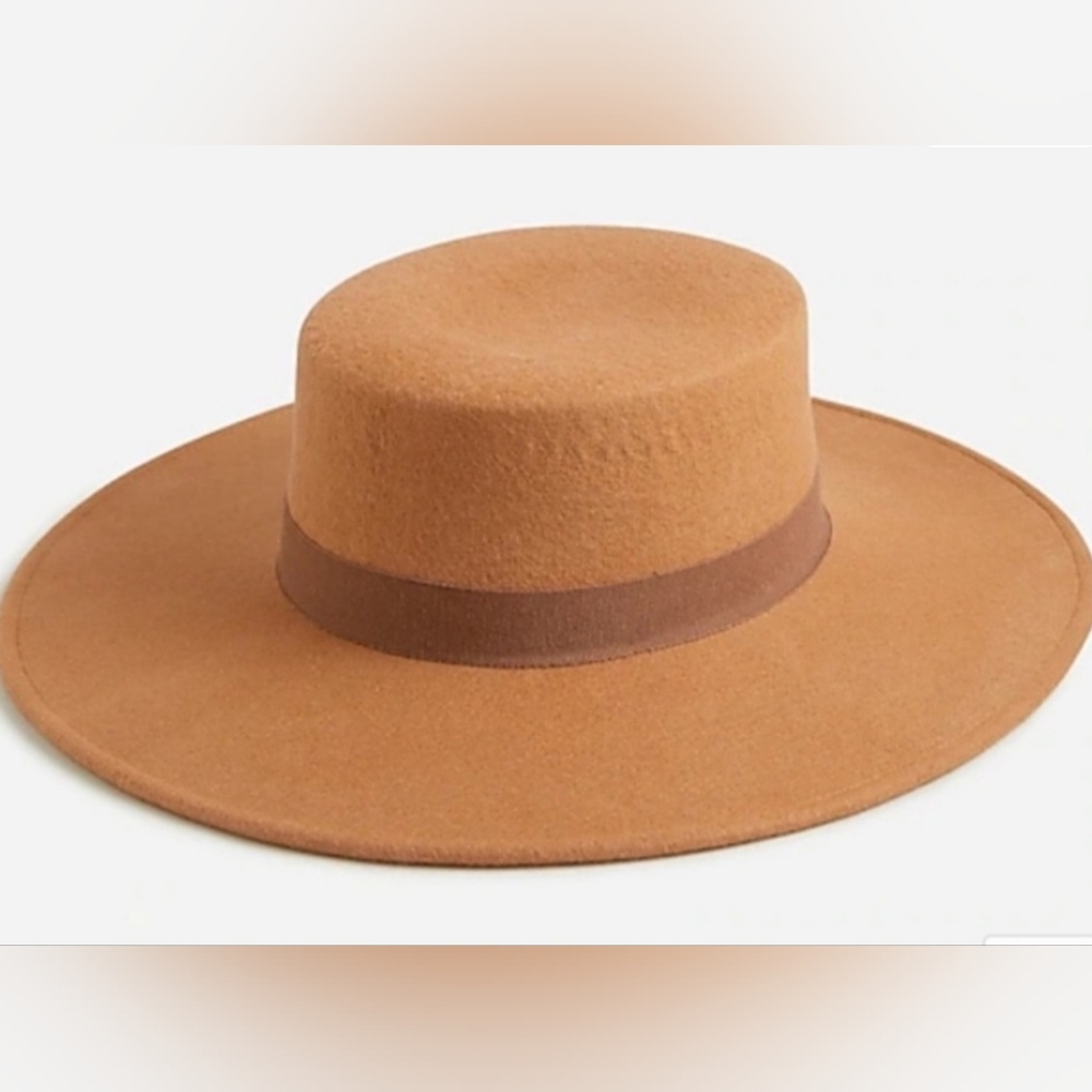 J. Crew Women's Boater Wool Classic Hat with Sash